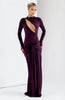 Hollow Out Long Sleeve Sexy Maxi Dress Women Gown Elegant O Neck Draped Ruched Bodycon Club Party Long Dress