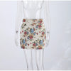 Women Cropped Floral Print Jacket Stand Collar Long Sleeve Button Front Pockets Vintage Loose Short Coat Autumn Chic Blazer