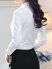 Spring Autumn black white shirt women's Korean version slim fit long sleeved workwear shirt professional dress formal top