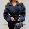 Oversize Women's Stand Collar Trench Coat Full Sleeved Single Breasted Pocket Side Split Long Windbreaker Autumn Lady Outwear