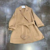 Autumn Women Elegant Double-sided Long Sleeve Solid Color Cardigan Cashmere Soft Coat Female 2W402