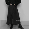 Korean Autumn Irregular False Two-piece Skirt Pants Women Wide-leg Pant Ladies Elastic Waist Straps Casual Pant Lady
