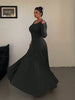 Plus-Size Solid-Color Knit Elegant A-Line Flowy Maxi Dress Women's Long Dress Casual & Commuter Style