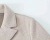 Women Woolen coat Solid Open Stitch Long Trench Coats Vintage V-Neck Full Sleeves Female Chic Lady Outfits
