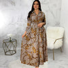Digital Printed Single Breasted Long Dress Spring Autumn Women Women's Casual Long Sleeved Shirt Collar Dress