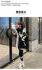 Black Medium Long Parker Cotton Jacket Women's Winter Korean Version Loose Down Cotton Splicing Hooded Coat Warm Top