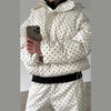 Women's 2-piece Sets Leopard Print Suit Stand Collar Jacket Wide Leg Pant Loose Coat Warm Winter Wear Woman Clothes Matching Set