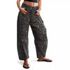 Women's Basic Versatile Street Casual Comfortable Loose Printed Leopard Print Straight Leg Women's Jeans