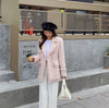 Elegant Plaid Women Blazer French Small Fragrance Raw Edges Tassel Suit Jacket Button Loose Casual Aesthetic Female Coat