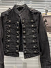 Punk Style Black Stand Up Collar Denim Jackets Vintage Washed Motor Coat For Women Autumn Loose Long Sleeve Outerwear
