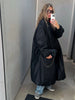 Female Oversized Long Puffer Coat Zip Lapel Full Sleeve Warm Thick Green Overcoat Winter Casual Street Chic Outwear