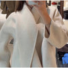 Women's Jacket Outerwear Scarf Collar Solid Long Sleeve Coat Loose Asymmetric Draped Jacket Elegant Casual Street Coat Ladies
