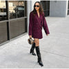 Solid Wine Red Blazer Jacket For Women Elegant Double Breasted Suit Coats Female Lapel Long Sleeve Office Lady Outerwear