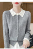Cashmere Sweater For Women Autumn And Winter Knitted Cardigan For Women Loose Fitting Woolen Sweater Lapel Jacket Camel XXXL