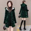Shiny Down Cotton Coat Women Korean Winter Thick Warm Long Hooded Parkas Female Casual Windproof Jackets Ladies Outerwe