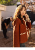 Wool Coat for Women Winter Korean Retro Lace Splicing Lamb Wool Button Pockets Thickened Warm Female Coat MXB43W0720