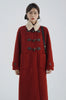 Lamb Wool Collar Duffle Coat Women Long Wool-Like Overcoat Elegant Loose Fit Warm Winter Outerwear Clothing