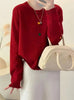 Japanese Sweet and Fresh Round Neck Colorful Button Knitwear Coat Academy Style Western Versatile Sweater Women's Cardigans