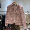 Spring Autumn Comfortable Be all-Match Short Women's Coat Small Fragrant Wind Loose Temperament Female Coarse Tweed Jacket