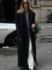 Thin Retro Double-breasted Long Coats Women Casual Loose Woolen Maxi Coat Female Early Autumn Elegant Chic Streewear