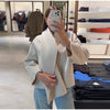 Women's Jacket Outerwear Scarf Collar Solid Long Sleeve Coat Loose Asymmetric Draped Jacket Elegant Casual Street Coat Ladies