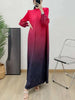 Prom Dress For Women Gradient Long Sleeves Maxi Pleated Print Dresses Spring Female Clothing 2DA3612
