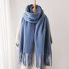 240x38cm Women's Cashmere Winter Scarf - Soft Warm Pashmina Wrap, Thick Long Shawl with Tassels, Elegant Poncho Blanket