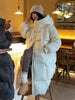 пуховик женский зимний Warm Winter Women Coat Long Jacket Korea Oversized Loose Hooded Coats Female Casual Long Overcoat 다운패딩