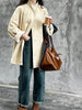 Temperament Short Trench For Women Lapel Single Breasted Solid Color Pockets Design Coat Spring Autumn 2Z2225