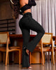 Jeans Women Flare Pants Strecth High Waist Washed Distressed Skinny Vintage Pockets Buttons Trousers Streetwear Denims