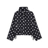 Woman Long Sleeve Polka Dot Solid Jacket High Collar Single Breasted Drawstring Coat Spring High Street Lady Chic Jackets