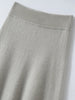 Chic Women Sweater Suite Skirt 100% Cashmere A-Line Skirt Autumn Winter Wave Skirt Elastic Knee Length Dress Sequins French Knit
