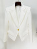 High Street Designer Jacket Women's Slim Fitting Single Button Lapel Blazer 3 Colors