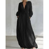 Boho Vacation Woman Maxi Dress 3D Flower V Neck Long Sleeve Solid Color Elegance Flowy Dresses Woman Spring Robes Vestidos