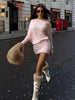 Women's Off-Shoulder Mini Dress Long Sleeve Oblique Neck Bodycon Sexy Short for Party Club Fall Winter