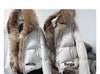 White Duck Down Jacket Winter Women Warm Loose Coat Natural Real Fox Fur Collar Thick Outerwear Parkas
