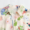 Women's Floral Print Shirt Dress Collared Cap Sleeve Button Down Belted Mini Dresses for Woman Party Vacation Outfits