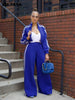 Active Women's Set Long Sleeve Striped Sweatshirt+Straight Pants Fall Street Two 2 Piece Sets Outfits Sportwear