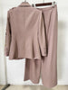 High Street Designer Runway Suit Set Women's 3D Flowers Beaded Blazer Wide Leg Pants Set