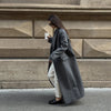 Elegant Solid Women Long Coat Single Breasted Turn-down Collar Loose Full Sleeve Lady Coats Spring Lady Street Outwears