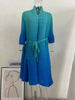 Contrast Color Pleated Dress For Women Open Stitch Belt Midi Elegant Dresses Ladies Party Clothing Spring 2R7326