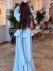 Elegant Skirt Sets For Women Floral Long Sleeves Waist Bandage Blazer Coat With Maxi Pleated Skirt Outfits 19DA1782