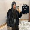 Women's Oversized Coats V-neck Long Sleeve Pocket Faux Fur Jackets Winter Female Furry Solid Loose Fitting Jacket Outerwears