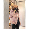 Pink Tassel Fragrant Tweed Suit Coat Female Autumn Winter Thickened Retro Double-Breasted Women Blazers