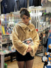 Women Chic Cropped Leopard Faux Fur Coat Contrast Black Fur Collar Cuff Button Short Furry Coats Lady Winter Chic Streetwear