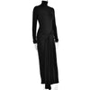 Turtleneck Long Sleeve Maxi Dress For Women Irregular Bodycon Long Dress Femme Temperament Evening Dress