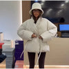 Vintage Lace-up Thicken Jacket Women Full Sleeve V-neck Belt Solid Outwear Female Winter Casual Lady Streetwear