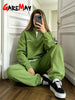 Autumn Women's Tracksuit with Zipper Cotton Oversize White Casual Two Piece Set Women Classic Sports Trouser Suits for Women