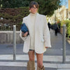 Women's Blazer Faux Fur Coats Outerwears Female Spring Jackets White Fitted Long Sleeve Blazer Office Wear Women 066