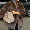 Women's Oversized Coats V-neck Long Sleeve Pocket Faux Fur Jackets Winter Female Furry Solid Loose Fitting Jacket Outerwears